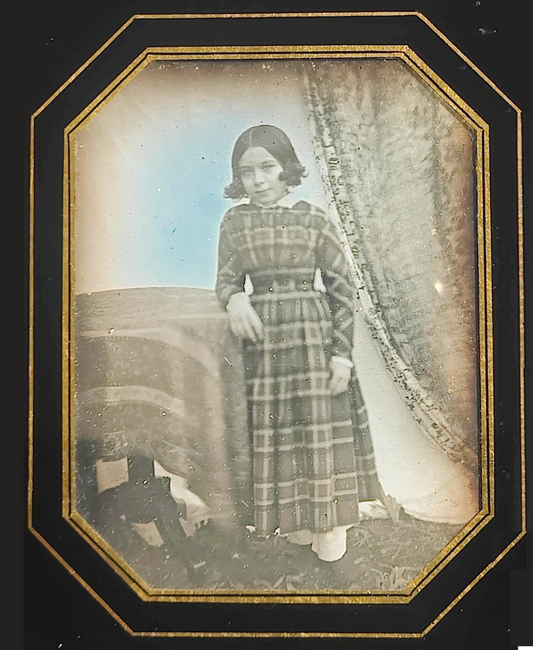Daguerreotype 1/6 plaque circa 1847 & nommé au dos fillette enfant