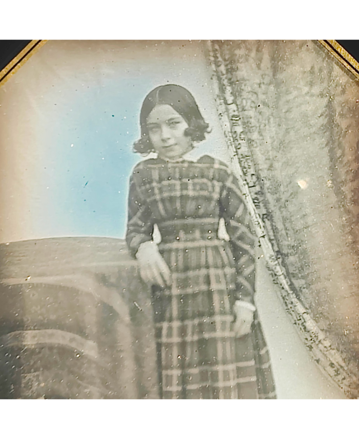 Daguerreotype 1/6 plaque circa 1847 & nommé au dos fillette enfant